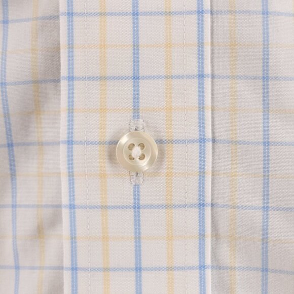 Brooks Brothers 16.5 34 35 Regent Non-Iron Yellow Blue Check Long Sleeve Shirt - Picture 5 of 16